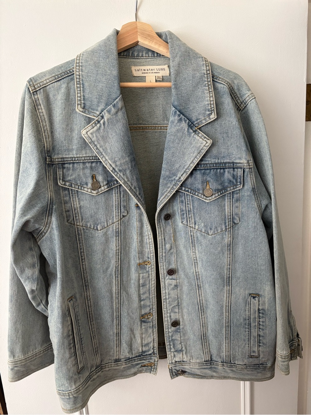 saltwater LUXE light blue denim jacket
